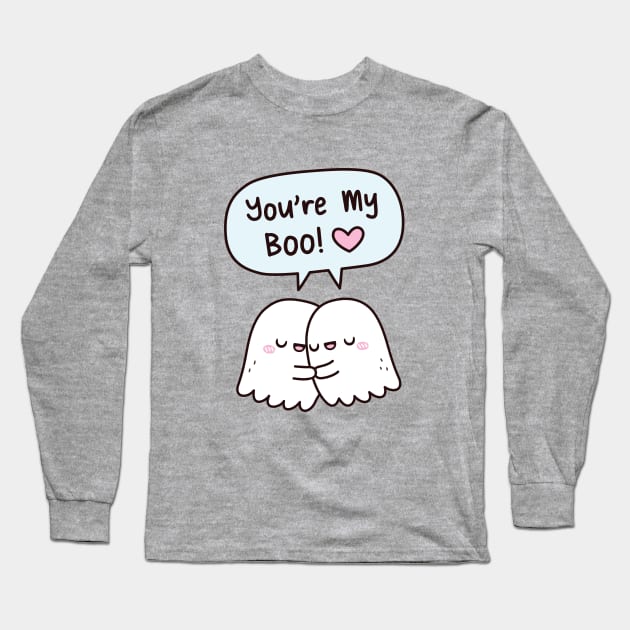 Cute Hugging Ghosts You're My Boo BFF Long Sleeve T-Shirt by rustydoodle